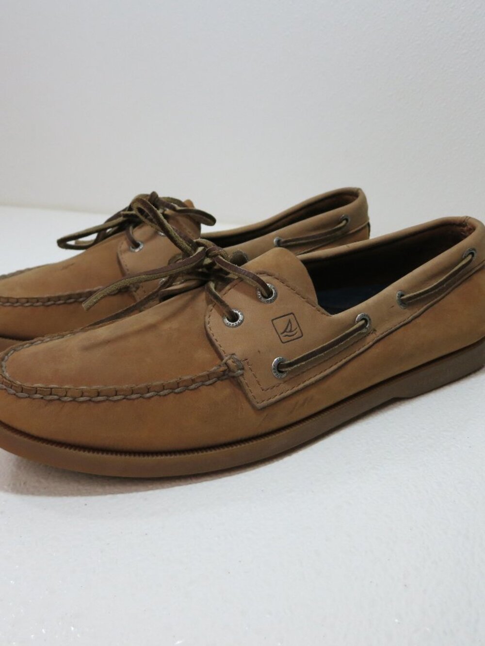 Sperry Top-Sider Natural Nubuck Leather Comfort Deck Boat Shoes Footwear 11 M